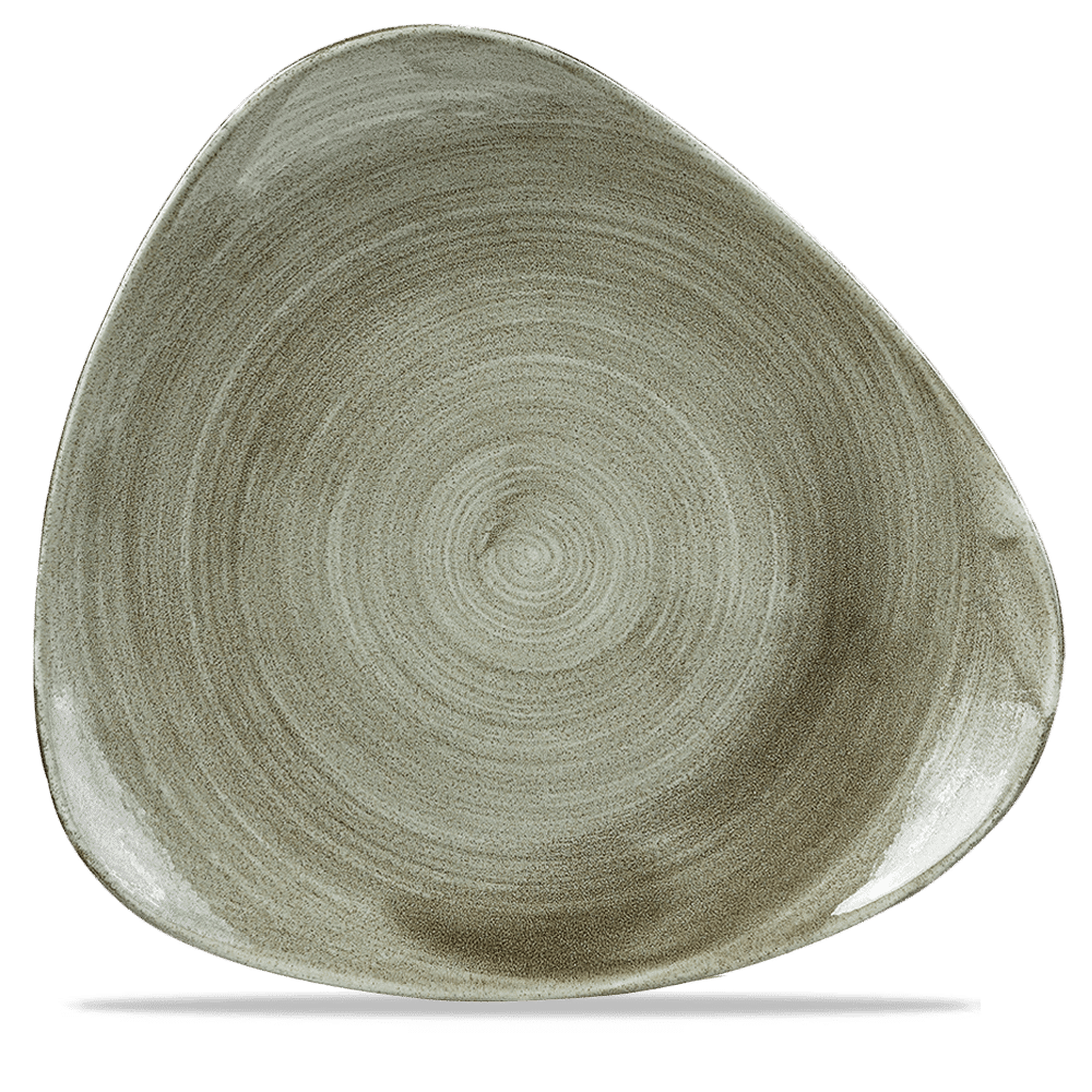 Stonecast Patina Burnished Green Lotus Plate 12" Box 6