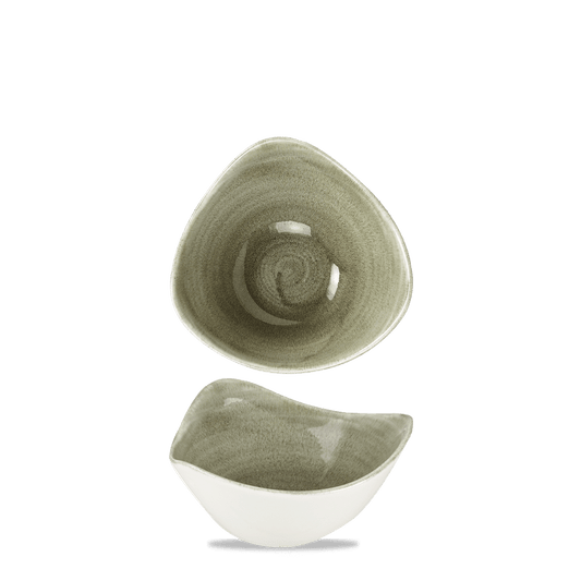 Stonecast Patina Burnished Green Triangular Bowl 6" Box of 12 (3-5 Working Days Delivery)
