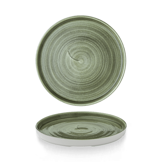 Stonecast Patina Burnished Green Walled Plate 8.67" Box of 6 (3-5 Working Days Delivery)
