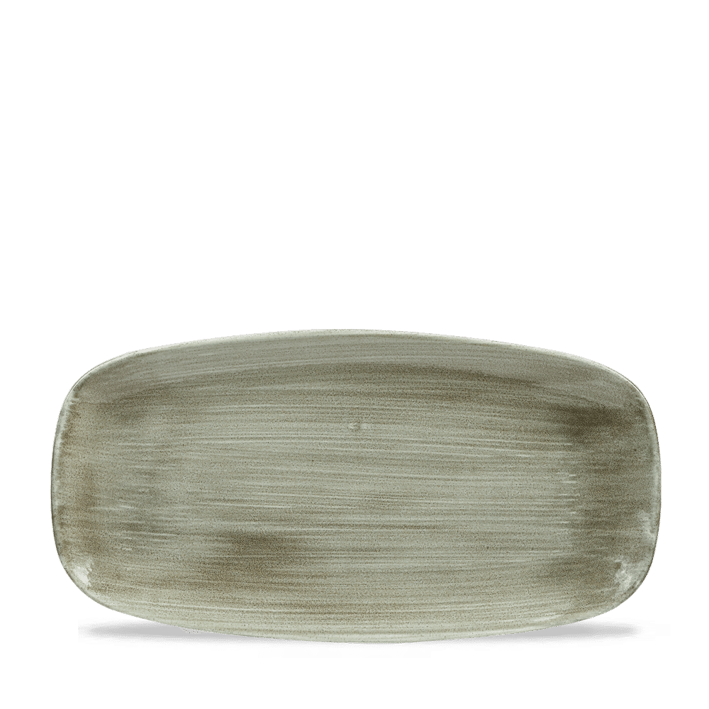 Stonecast Patina Burnished Green  Chefs Oblong Plate 11 3/4X6" Box 12