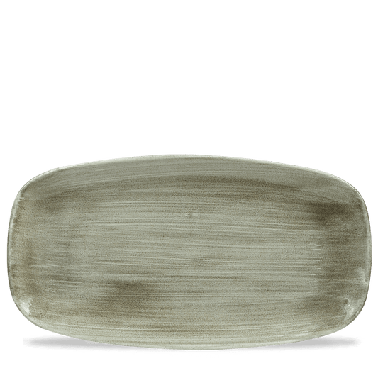 Stonecast Patina Burnished Green Chefs Oblong Plate 13 7/8X7 3/8" Box of 6 (3-5 Working Days Delivery)