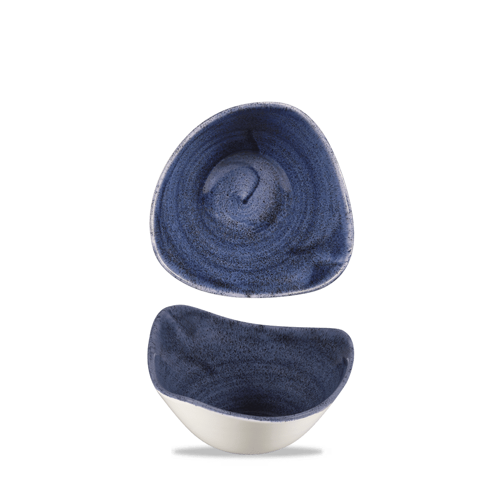 Stonecast Patina Cobalt Blue Triangular Bowl 6" Box 12
