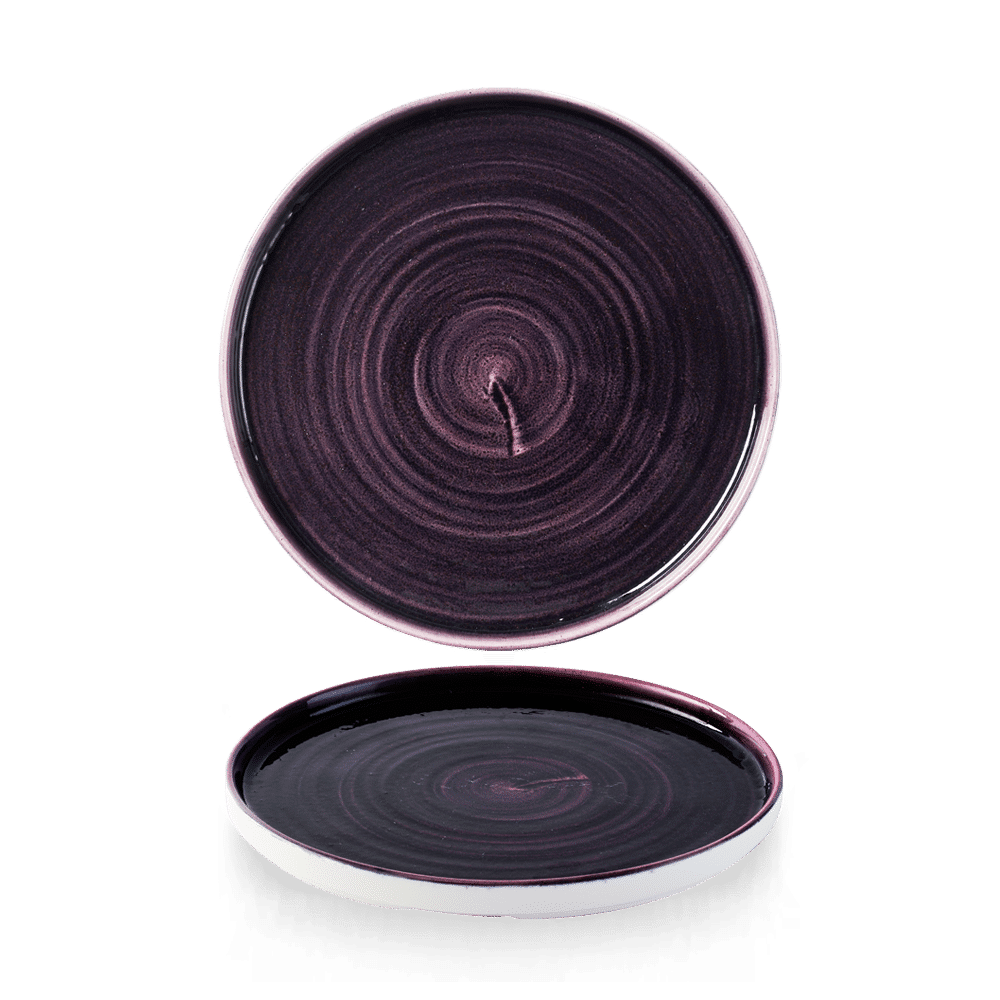Stonecast Patina Deep Purple  Walled Plate 8.25" Box 6