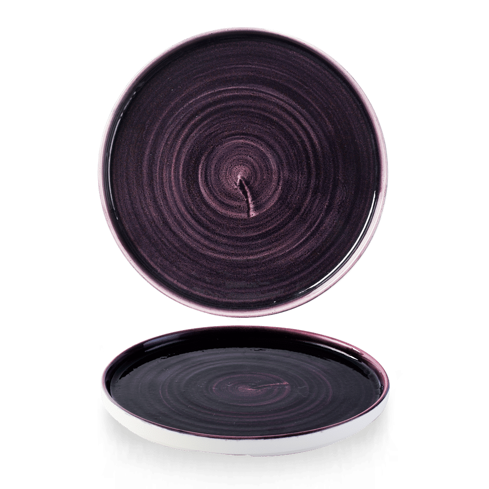 Stonecast Patina Deep Purple  Walled Plate 10 2/8" Box 6