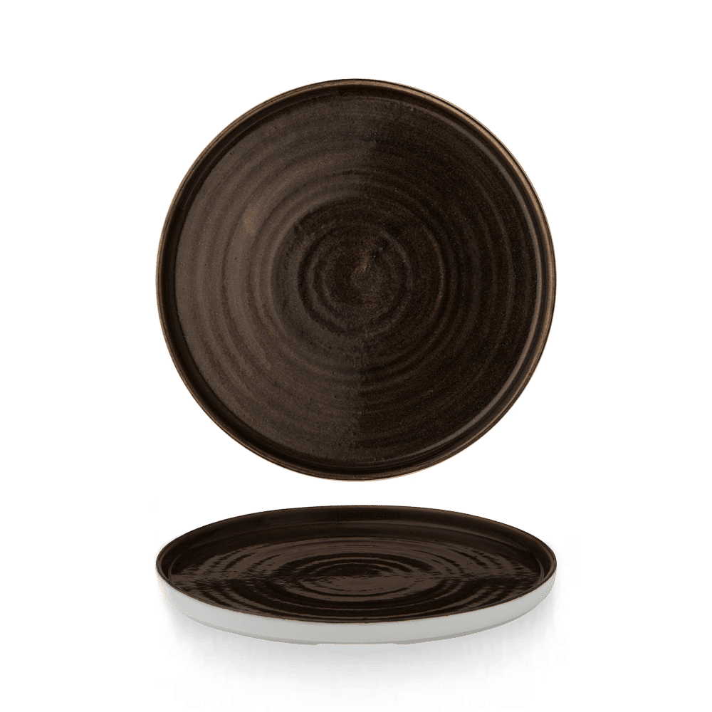 Stonecast Patina Iron Black  Walled Plate 8.67" Box 6