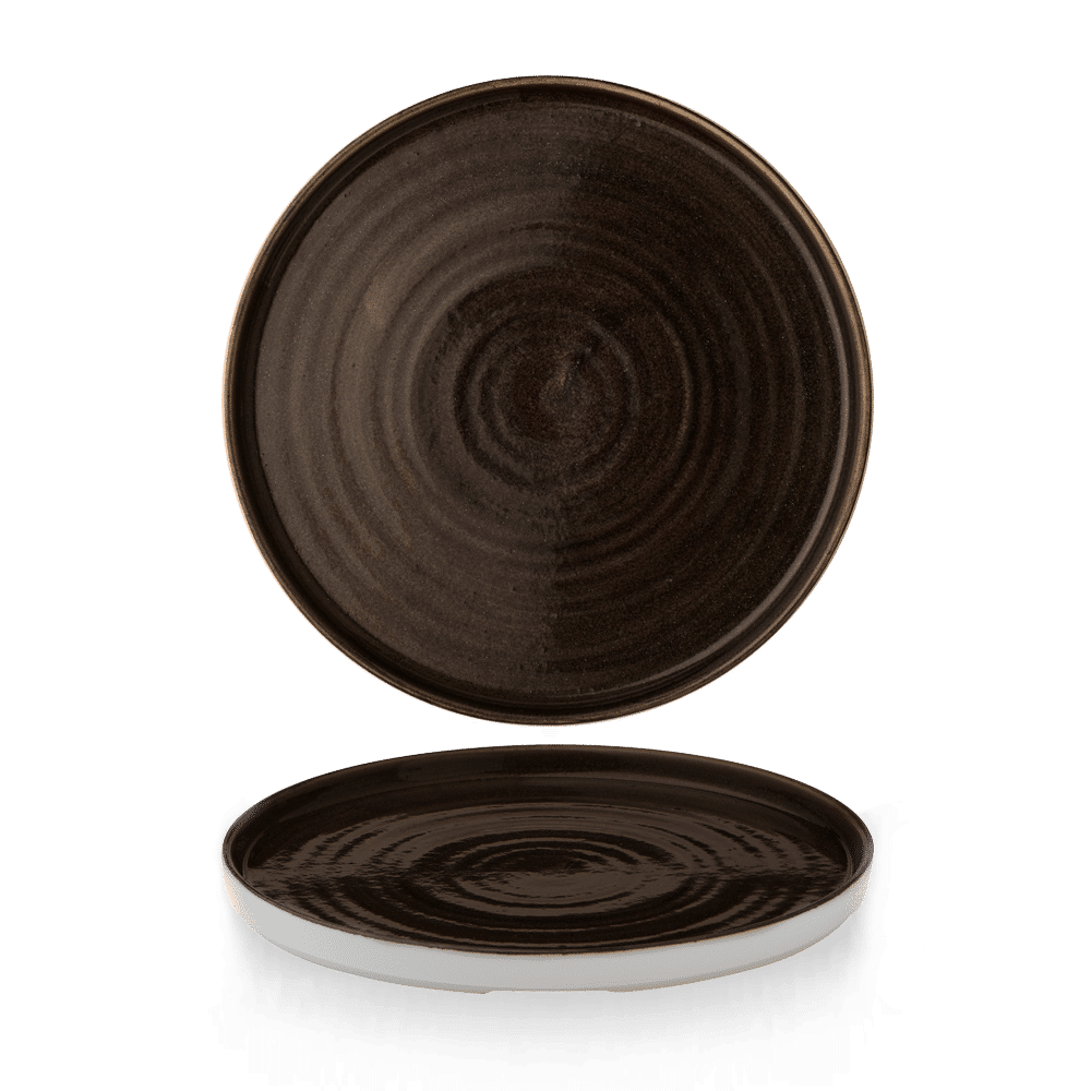 Stonecast Patina Iron Black  Walled Plate 10 2/8" Box 6