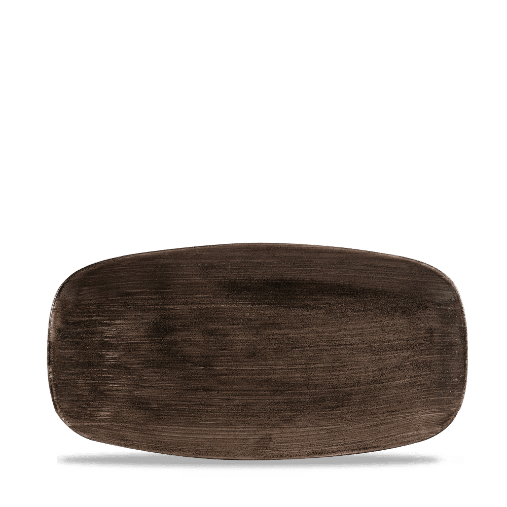 Stonecast Patina Iron Black  Chefs Oblong Plate 11 3/4X6" Box 12