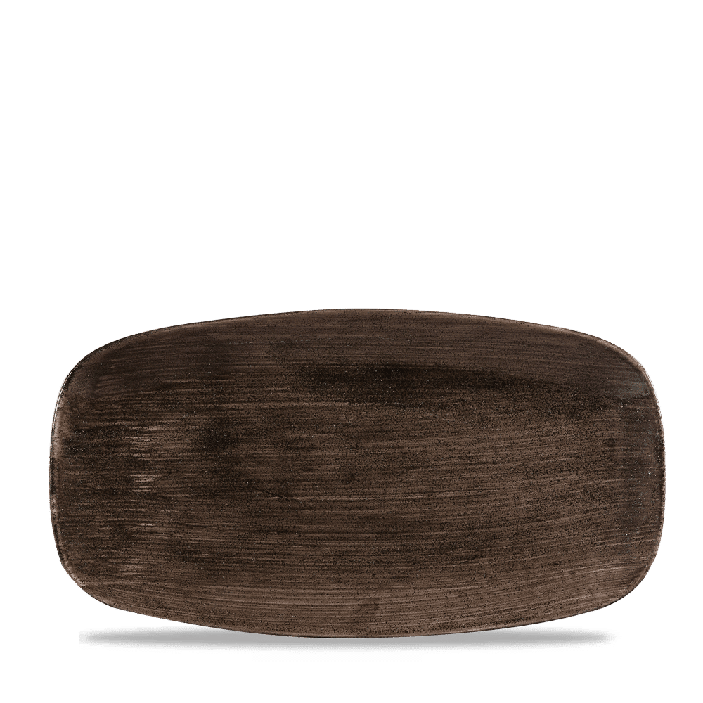 Stonecast Patina Iron Black  Chefs Oblong Plate 13 7/8X7 3/8" Box 6