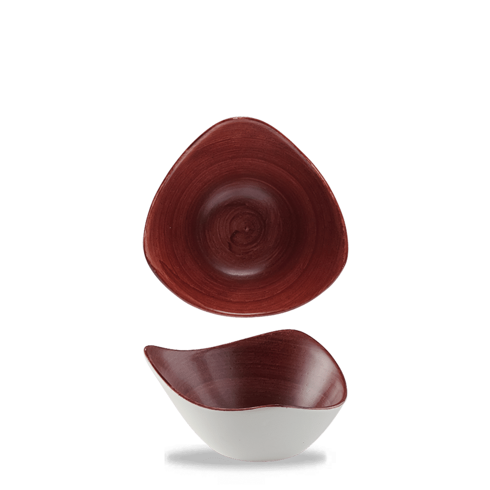 Stonecast Patina Red Rust Triangular Bowl 6" Box 12