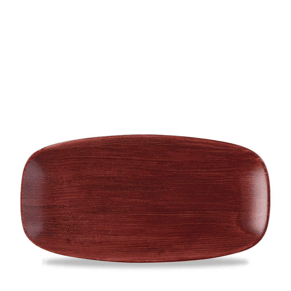 Stonecast Patina Red Rust  Chefs Oblong Plate 11 3/4X6" Box 12