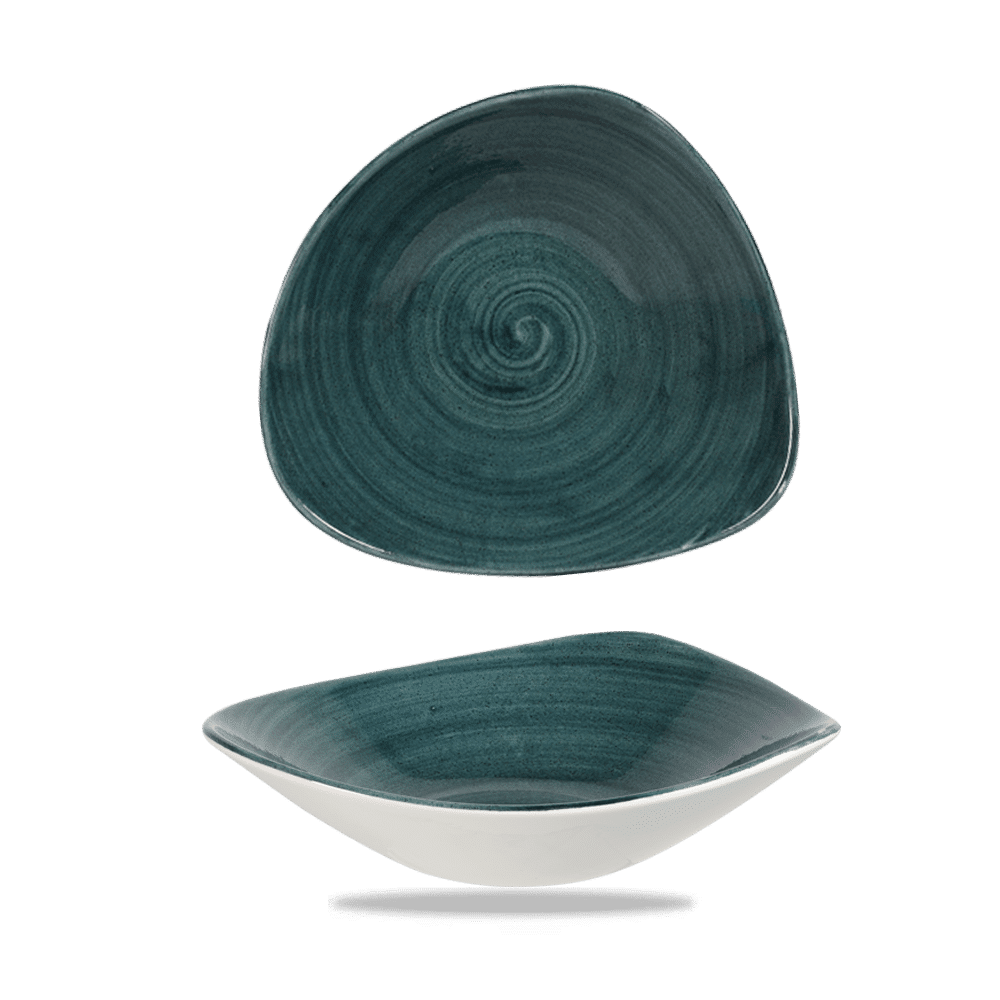 Stonecast Patina Rustic Teal Lotus Bowl 9.25" Box 12