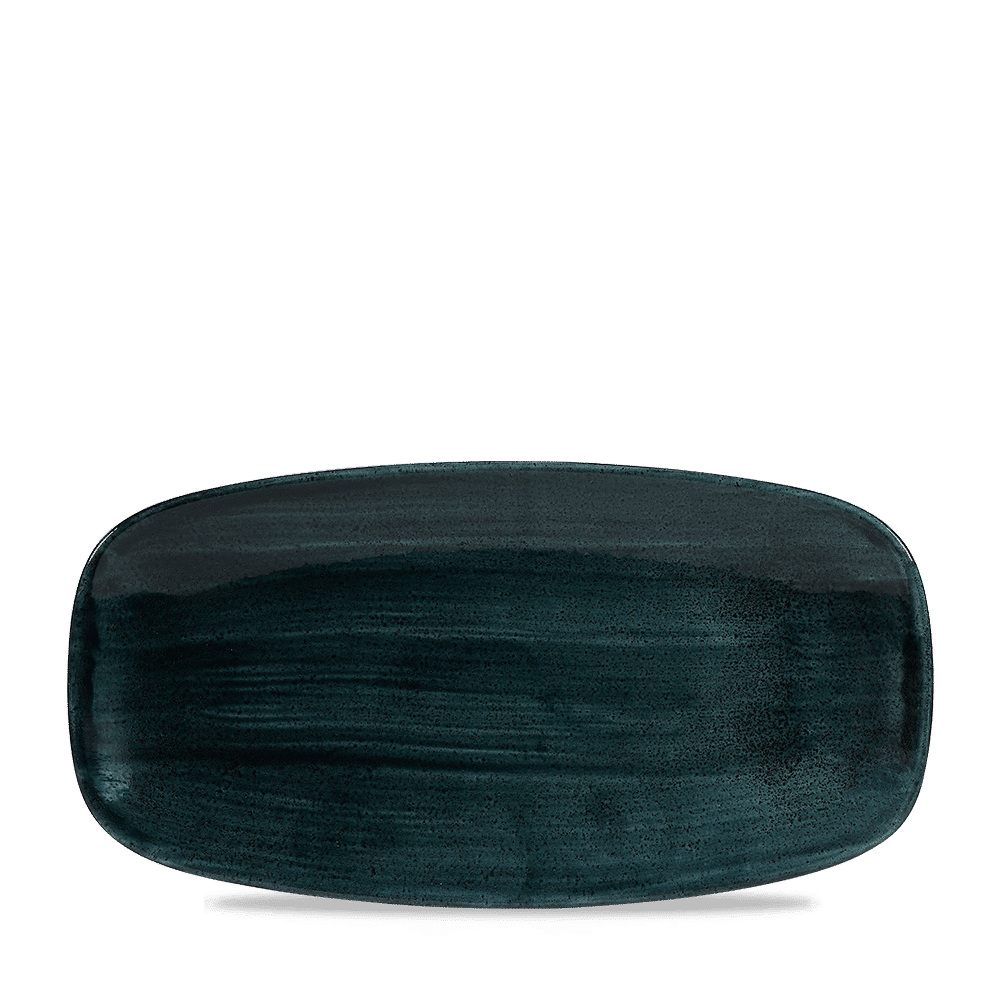 Stonecast Patina Rustic Teal  Chefs Oblong Plate 11 3/4X6" Box 12