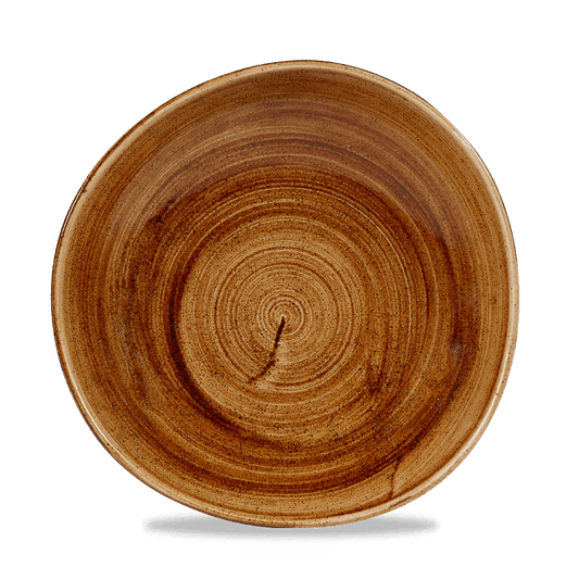 Stonecast Patina Vintage Copper Round Trace Bowl 9 7/8" Box of 12 (3-5 Working Days Delivery)