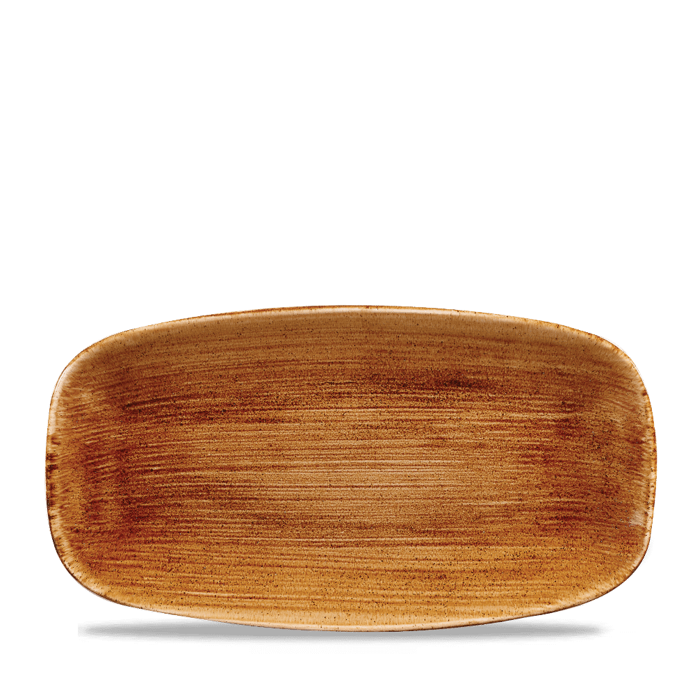 Stonecast Patina Vintage Copper  Chefs Oblong Plate 13 7/8X7 3/8" Box 6