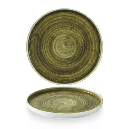 Stonecast Plume Green Walled Plate 10 2/8" Box of 6 (3-5 Working Days Delivery)