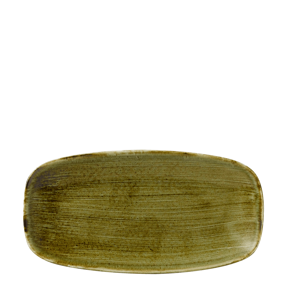 Stonecast Plume Olive  Chefs Oblong Plate 11 3/4X6" Box 12