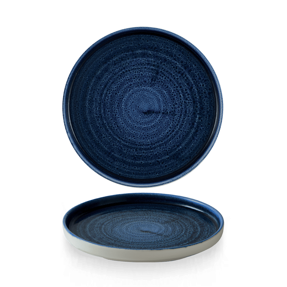 Stonecast Plume Ultramarine  Walled Plate 8.67" Box 6