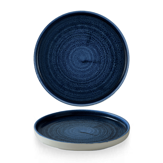 Stonecast Plume Ultramarine Walled Plate 10 2/8" Box of 6 (3-5 Working Days Delivery)