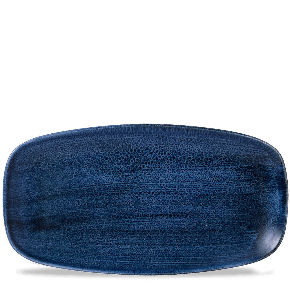 Stonecast Plume Ultramarine  Chefs Oblong Plate 13 7/8X7 3/8" Box 6