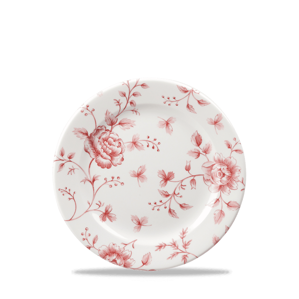 Rose Chintz Cranberry Profile Plate 6.5" Box 6