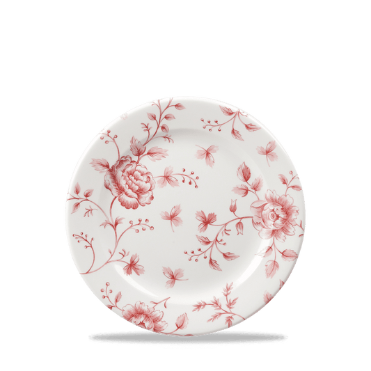 Rose Chintz Cranberry Profile Plate 6.5" Box of 6 (3-5 Working Days Delivery)