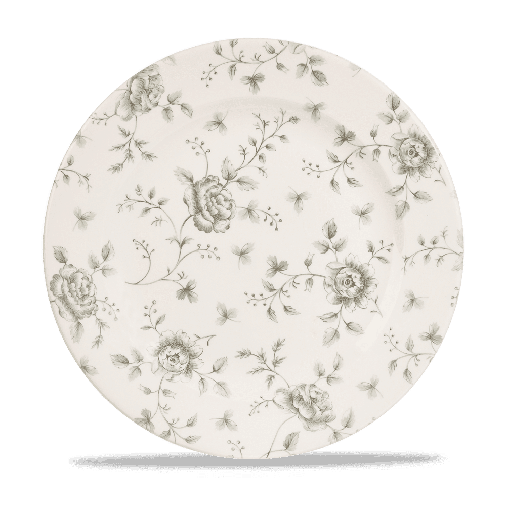 Rose Chintz Grey Profile Plate 10 7/8" Box 6