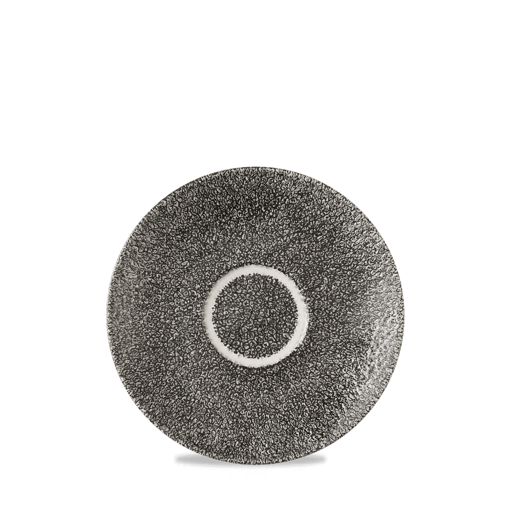 Raku Quartz Black  Cappuccino Saucer 6.25" Box 12