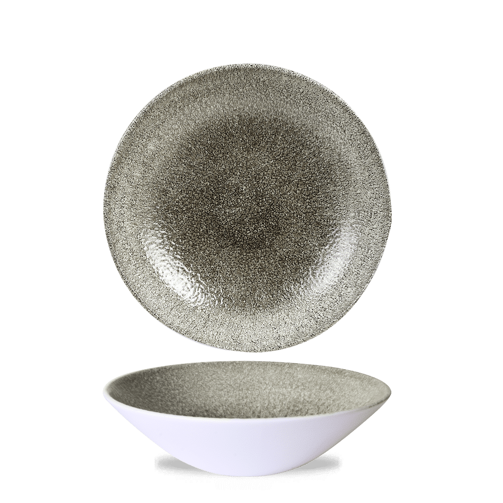 Raku Quartz Black Evolve Deep Coupe Bowl 8 2/3" Box 6