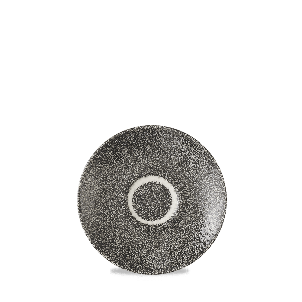 Raku Quartz Black  Espresso Saucer 4.5" Box 12