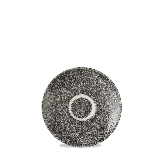 Raku Quartz Black Espresso Saucer 4.5" Box of 12 (3-5 Working Days Delivery)