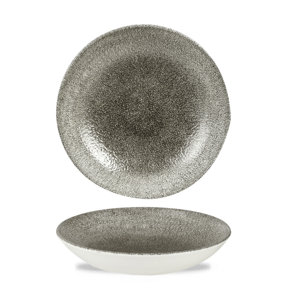 Raku Quartz Black Evolve Coupe Bowl 9.75" Box 12