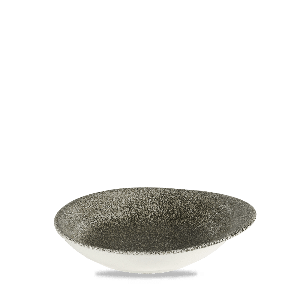 Raku Quartz Black Round Round Dish 7 2/8X6.5" Box 12