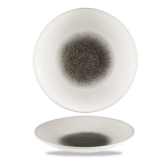 Raku Quartz Black Bamboo Deep Coupe Plate 10 5/8" Box of 12 (3-5 Working Days Delivery)