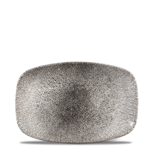 Raku Quartz Black Chefs Oblong Plate 9.35"X6.2" Box of 12 (3-5 Working Days Delivery)