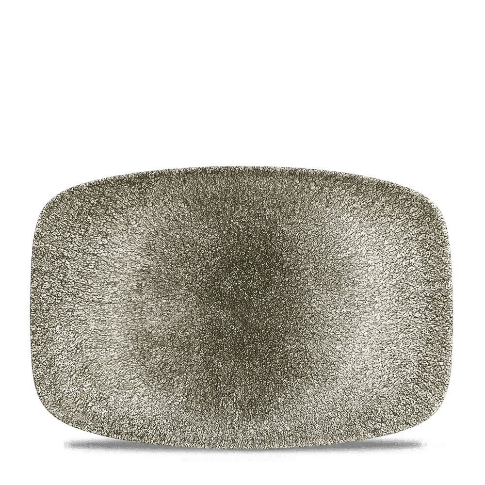Raku Quartz Black Oblong Chefs Plate 12 X 7 4/5" Box 6