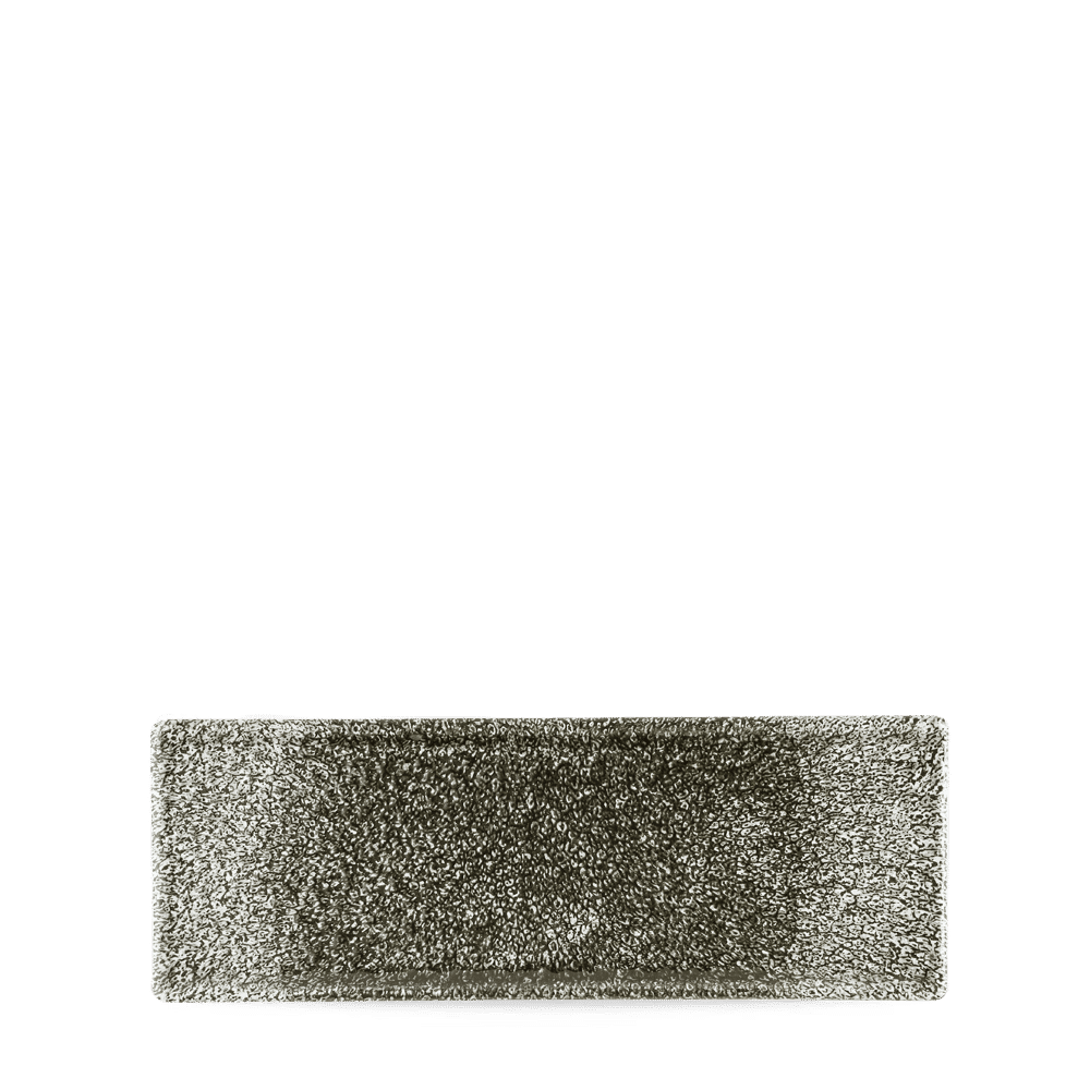 Raku Quartz Black Oblong Plate 25X9Cm Box 6