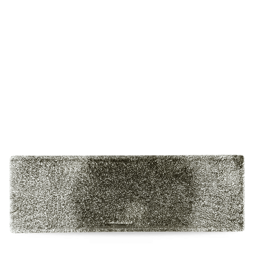 Raku Quartz Black Oblong Plate 33X11Cm Box 6
