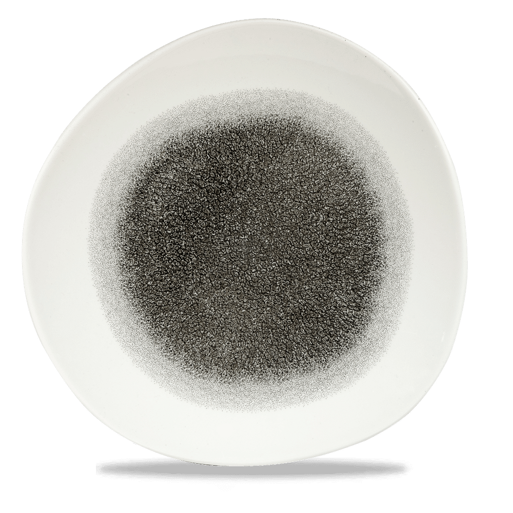 Raku Quartz Black Round Trace Plate 11 1/4" Box 12