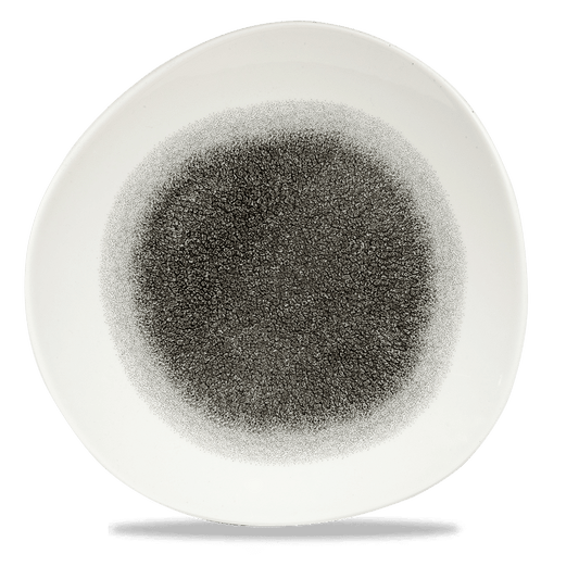 Raku Quartz Black Round Trace Plate 11 1/4" Box of 12 (3-5 Working Days Delivery)