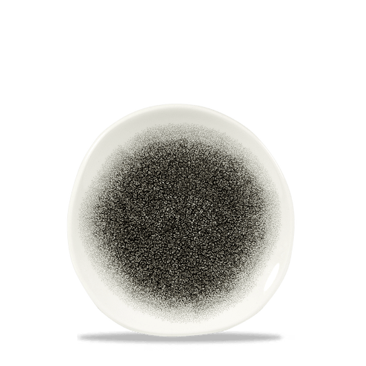 Raku Quartz Black Round Trace Plate 7 1/4" Box of 12 (3-5 Working Days Delivery)