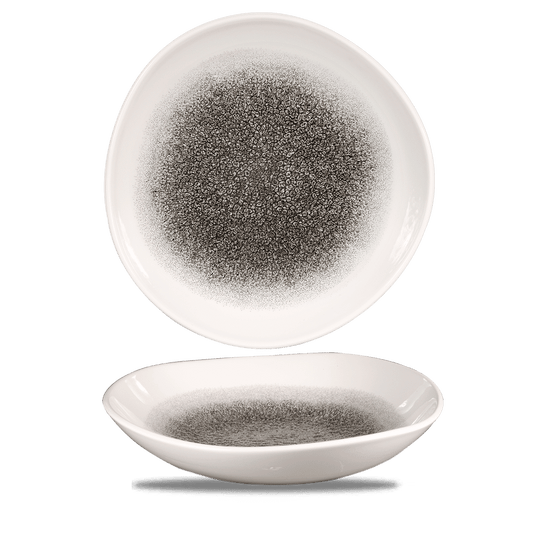 Raku Quartz Black Organic Trace Bowl 9 7/8" Box of 12 (3-5 Working Days Delivery)