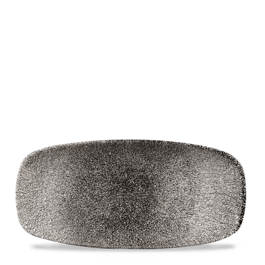 Raku Quartz Black Chefs Oblong Plate 10.6"X5" Box of 12 (3-5 Working Days Delivery)
