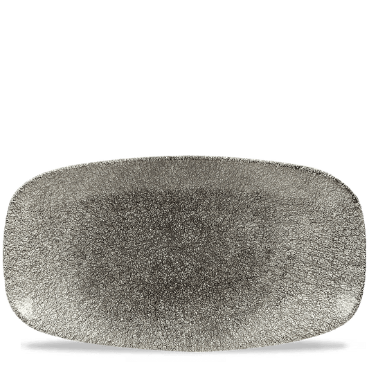 Raku Quartz Black Chefs Oblong Plate 13 7/8X7 3/8" Box of 6 (3-5 Working Days Delivery)