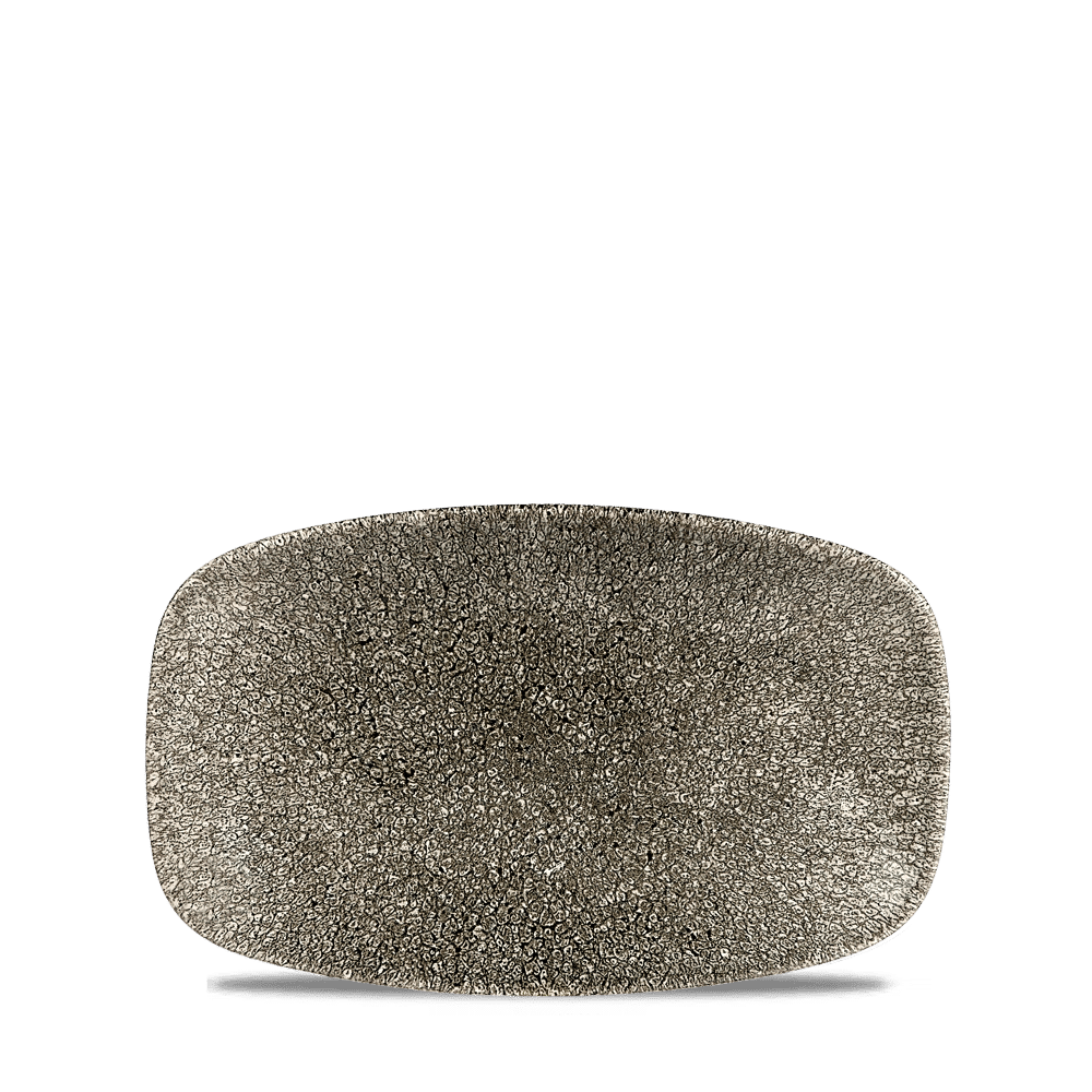 Raku Quartz Black Oblong Chefs Plate 7 4/5 X  4 3/4" Box 12