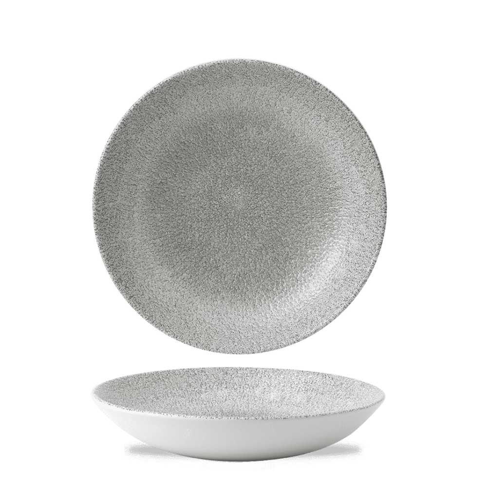 Raku Jasper Grey Evolve Coupe Bowl 9.75" Box 12