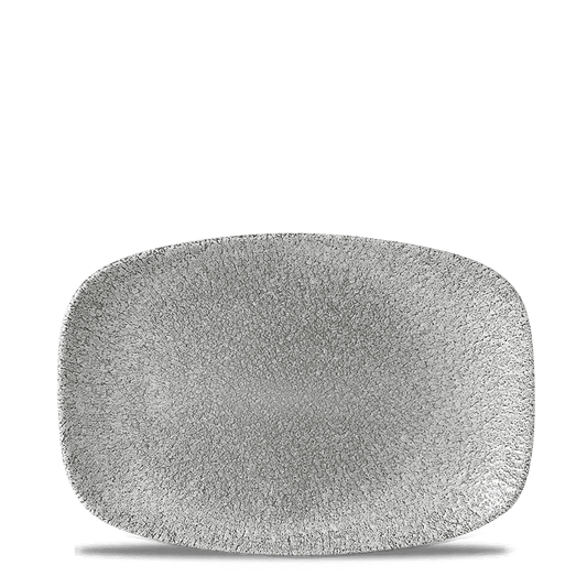 Raku Jasper Grey Chefs Oblong Plate 9.35"X6.2" Box of 12 (3-5 Working Days Delivery)