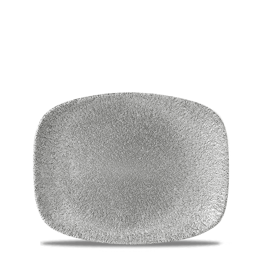 Raku Jasper Grey Chefs Oblong Plate 10.3"X8" Box of 12 (3-5 Working Days Delivery)