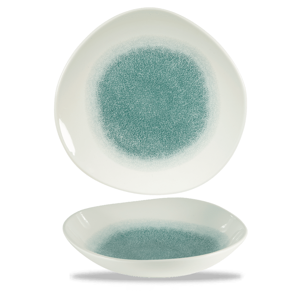 Raku Jade Green Organic Trace Bowl 9 7/8"  Box 12