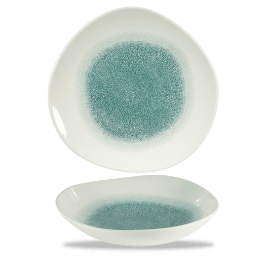 Raku Jade Green Organic Trace Bowl 9 7/8" Box of 12 (3-5 Working Days Delivery)
