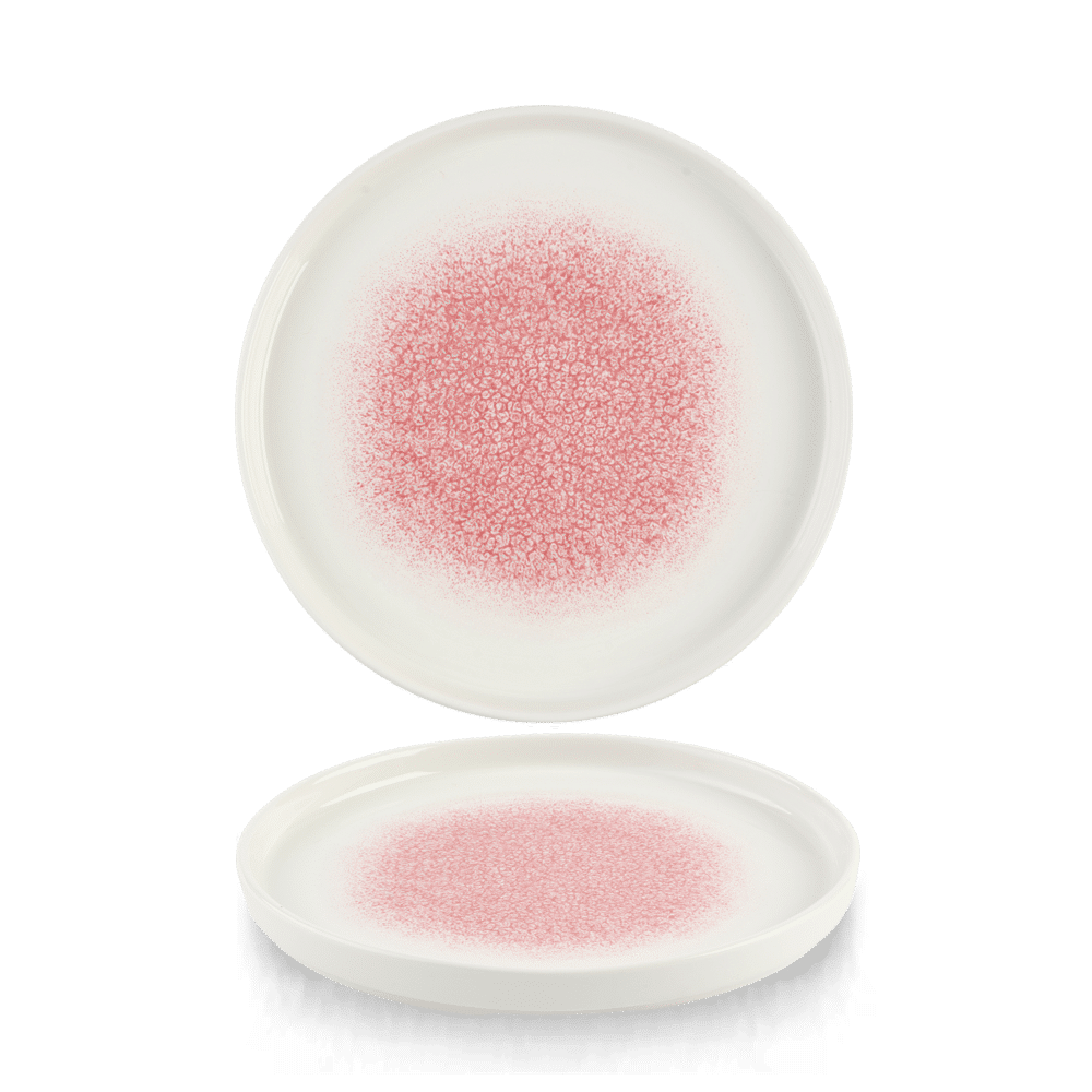 Raku Pink Quartz  Walled Plate 8.25" Box 6